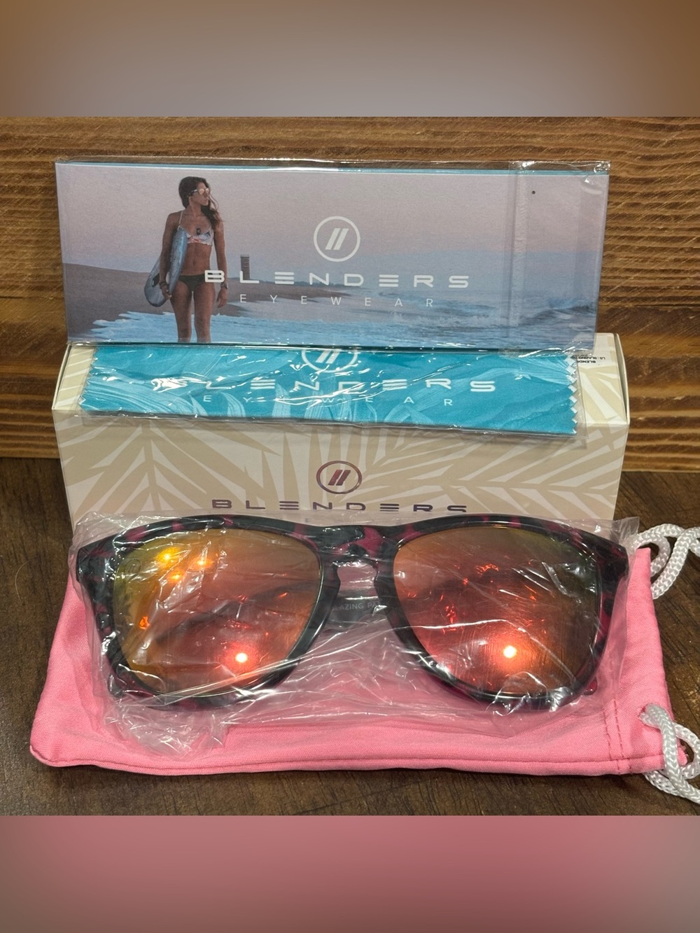 Pink/Black Blenders Mirrored Sunglasses